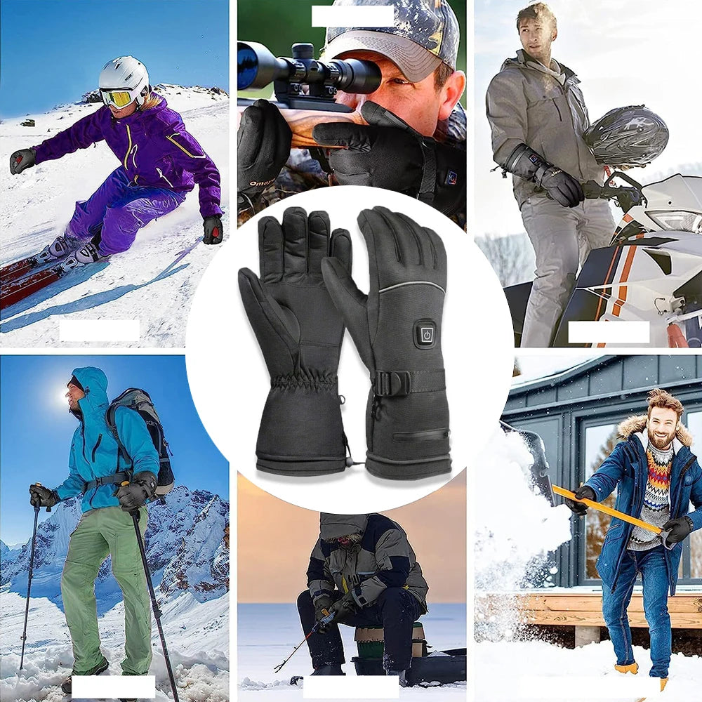 Heated Motorcycle Rechargeable Gloves - Waterproof Thermal Touchscreen Ski & Moto Gear