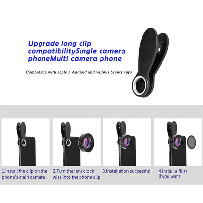 4K HD-Telefonobjektiv Makro für große Entfernungen, CPL, Sternfilter