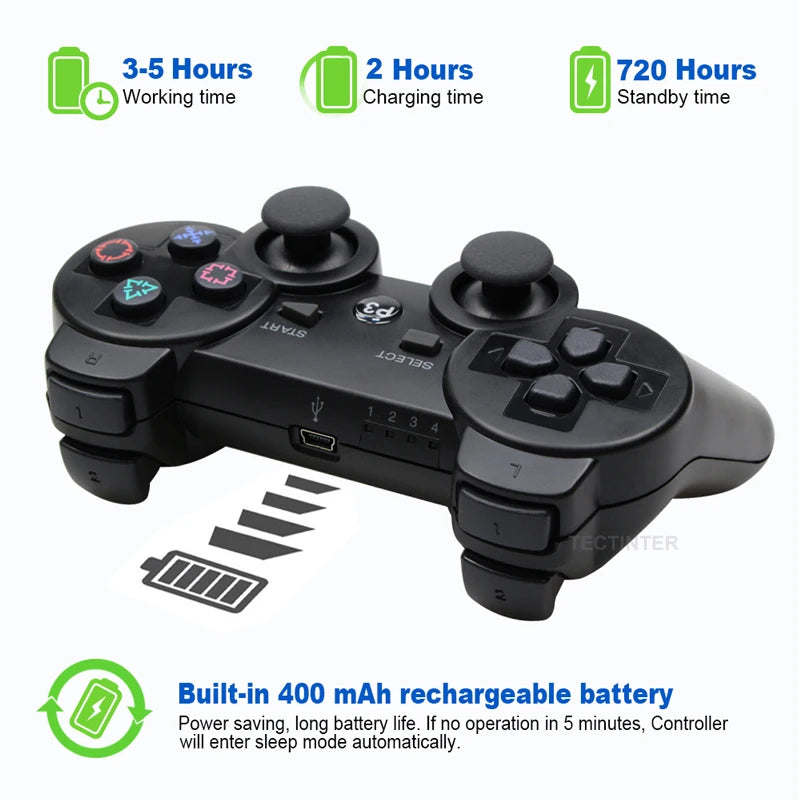 Bluetooth Wireless Controller Gamepad Sony PS3 PlayStation 3 Joystick Console