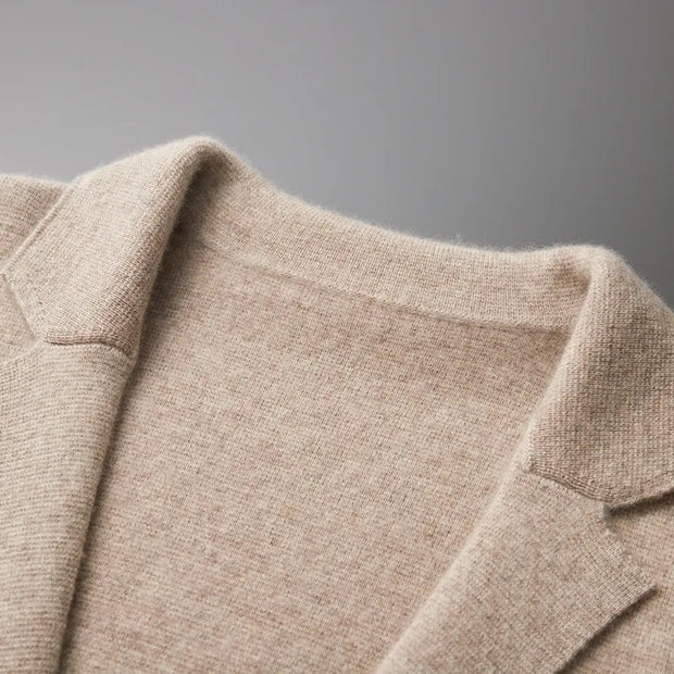 Wool Men's Suit Collar Cardigan Winter Sweater