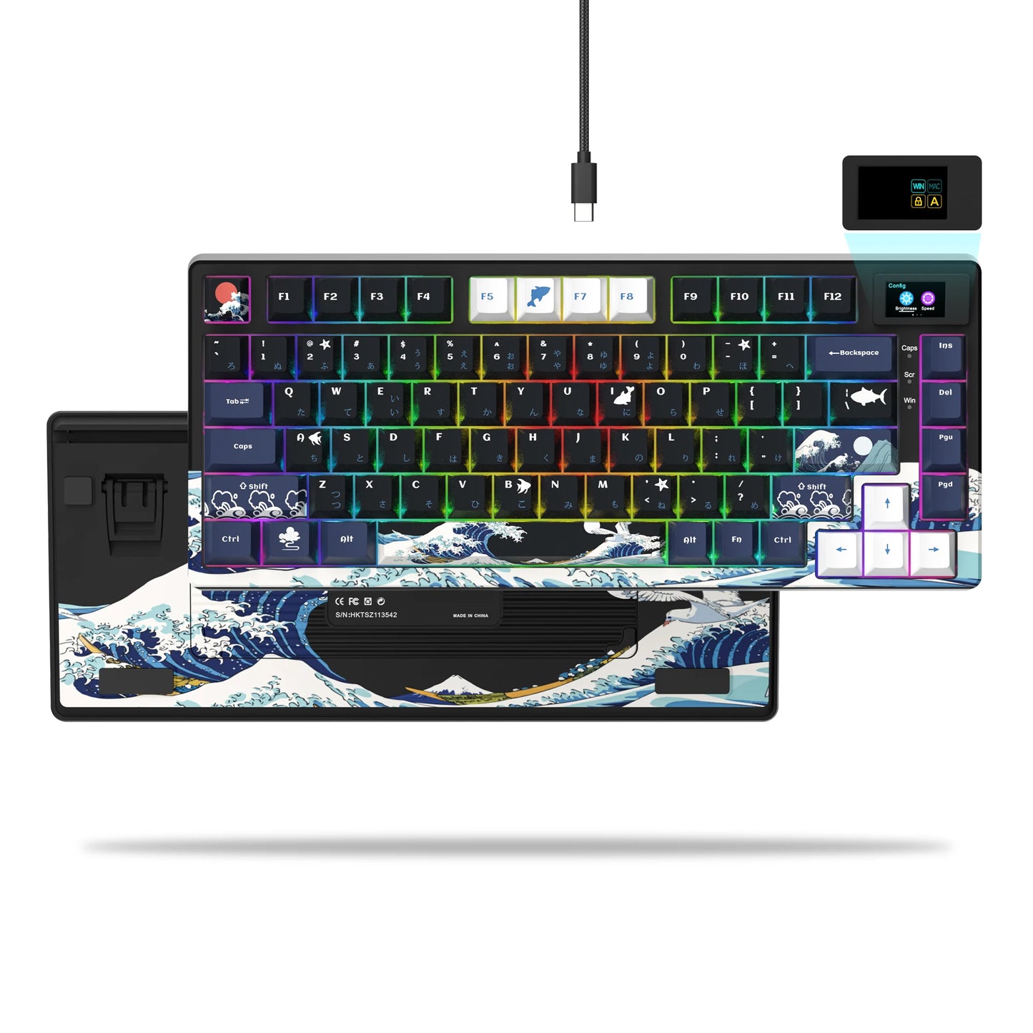 Clavier de jeu mécanique filaire - Rétroéclairé RVB échangeable à chaud pour PC et ordinateur portable