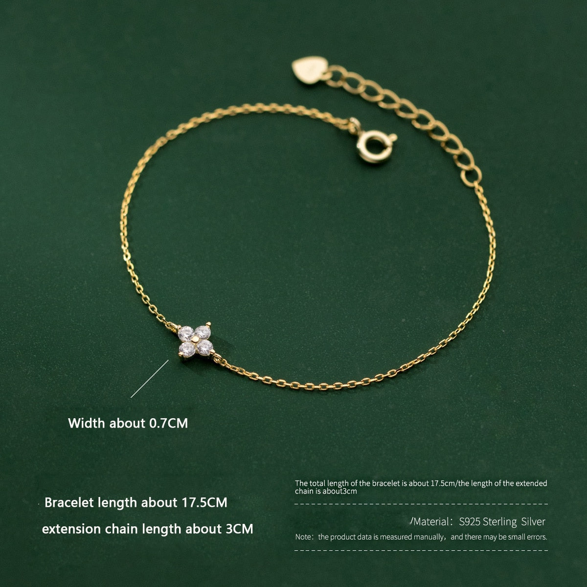 Chic Clover Zircon Bracelet - Elegant Gift