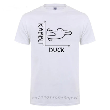 Unisex Short Seleve Duck Rabbit Fun Math Oversized Tees