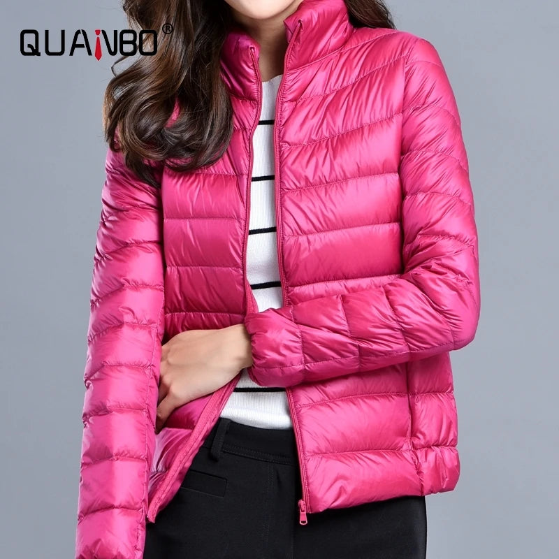 Women's Lightweight Spring Puffer Jacket - Slim Fit