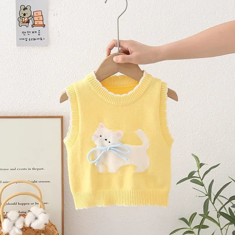 Kuscheliger Strickwestenpullover für Mädchen