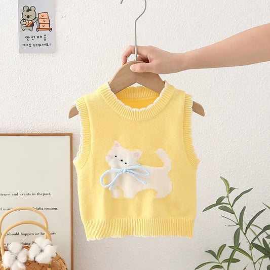 Kuscheliger Strickwestenpullover für Mädchen