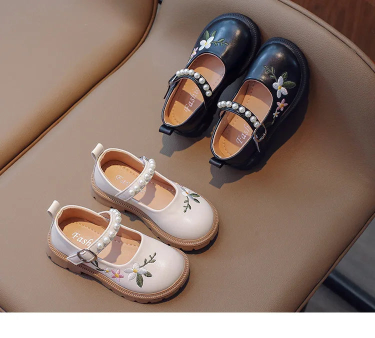 Baby Girl Flower Leather Shoes
