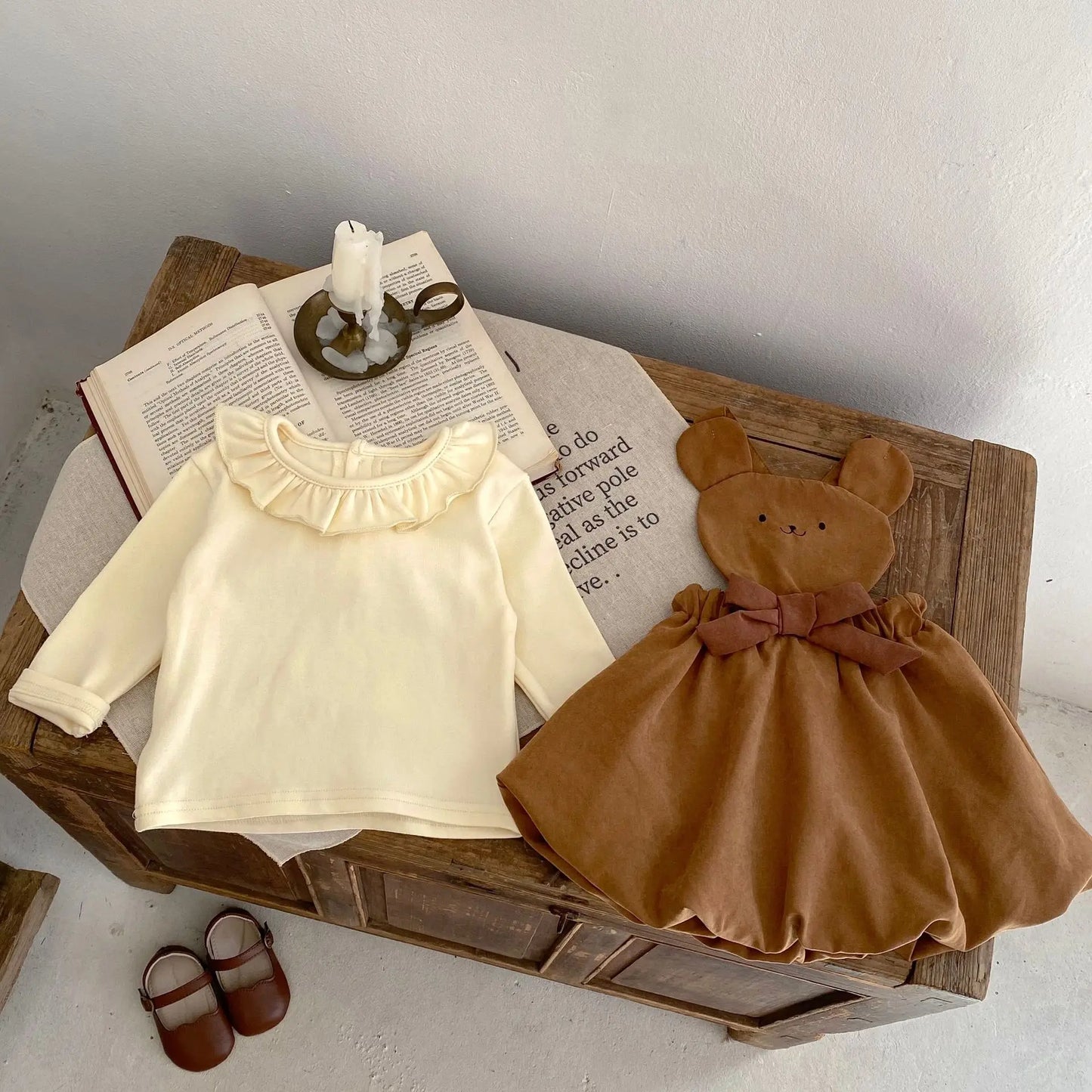 Baby Girls Buttoned T-Shirt for Winter