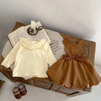 Baby Girls Buttoned T-Shirt for Winter