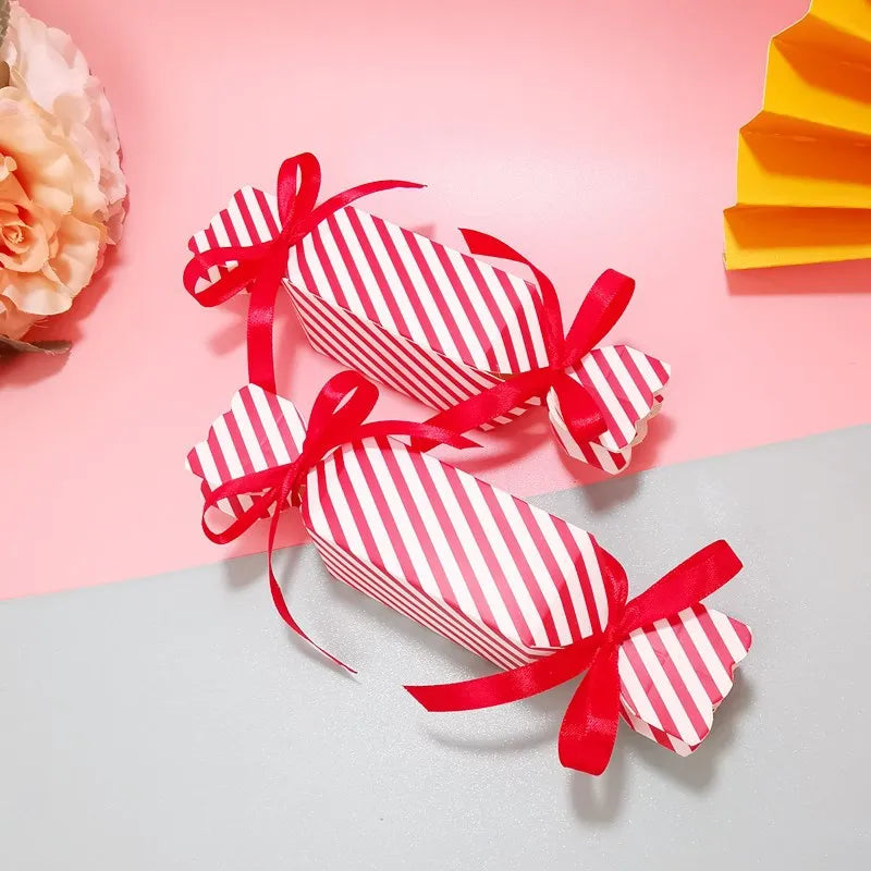 10pcs DIY Christmas Candy Boxes - Ribbons