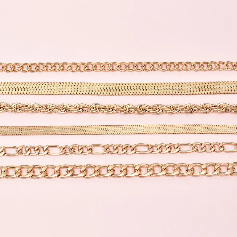 Ensemble de bracelets à chaîne serpent multicouche vintage