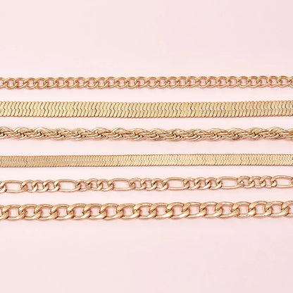 Vintage Mehrschichtiges Schlangenketten-Armband-Set