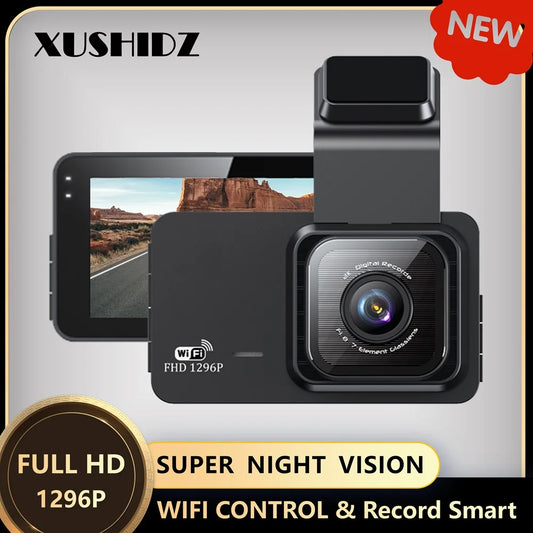 Dual Channel Night Vision DVR Parking Monitor G-sensor WIFI Dash Camera