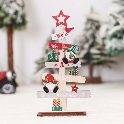 Weihnachtsmann-Desktop-Ornament aus Holz für die Weihnachtsdekoration