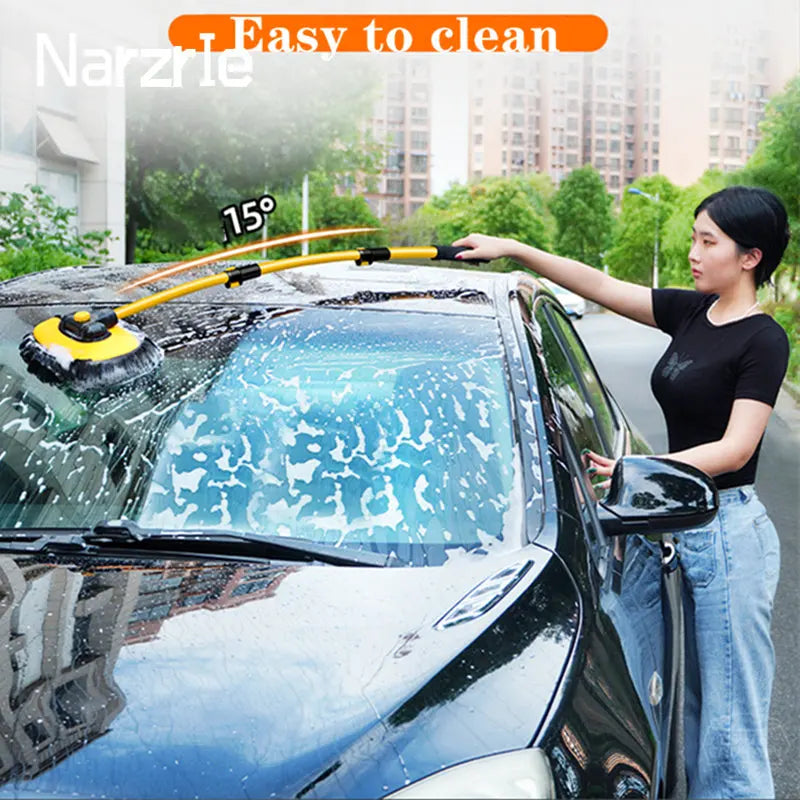 Telescoping Car Wash Mop with Retractable Bent Handle