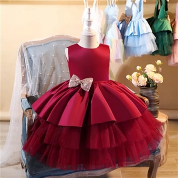 Red Christmas Dresses for kids Girls