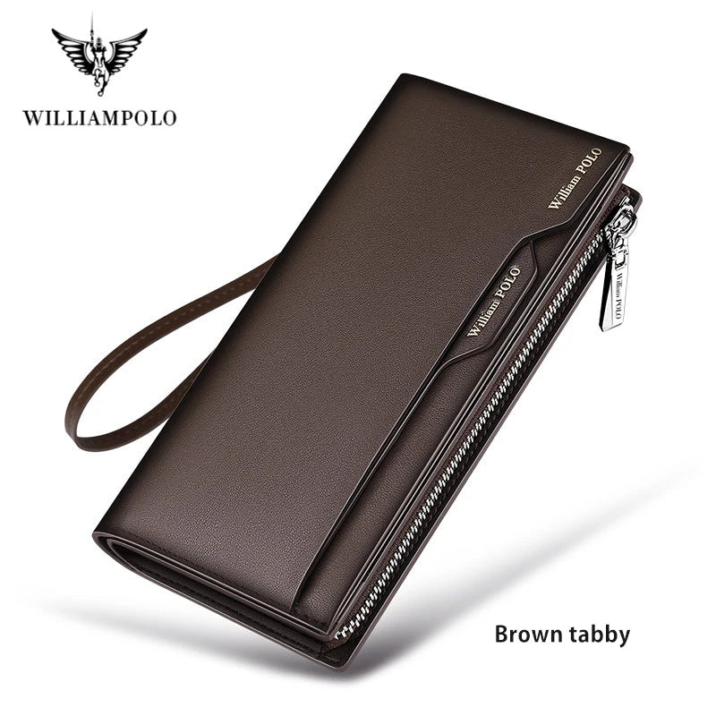Men's Leather Handbag  Multifunctional Long Card Holder