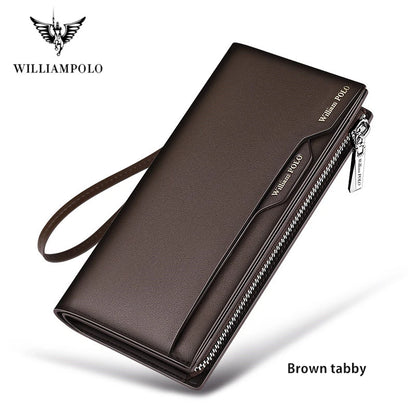 Men's Leather Handbag  Multifunctional Long Card Holder