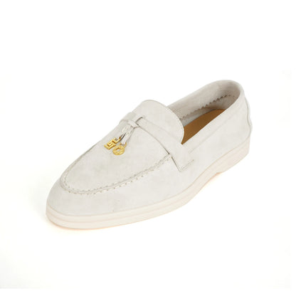 Women Loafers Sheepskin Suede Summer Walk Shoes Women Spring Autumn Fashion Casual Metal Decor Flat Shoes Slip On Cozy Flats