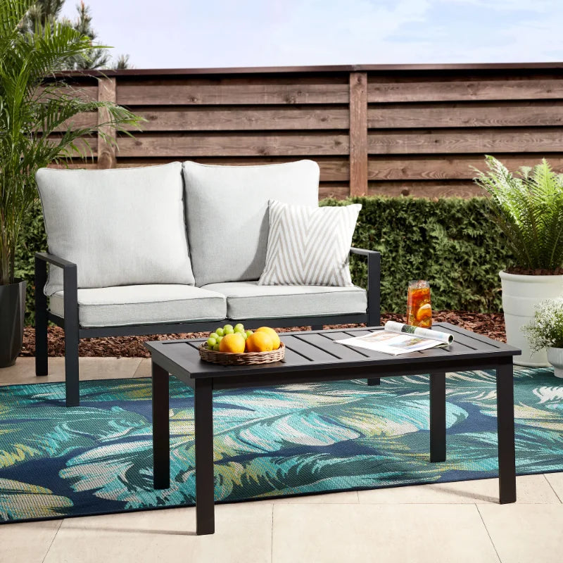 Outdoor Loveseat Sofa & Table Set