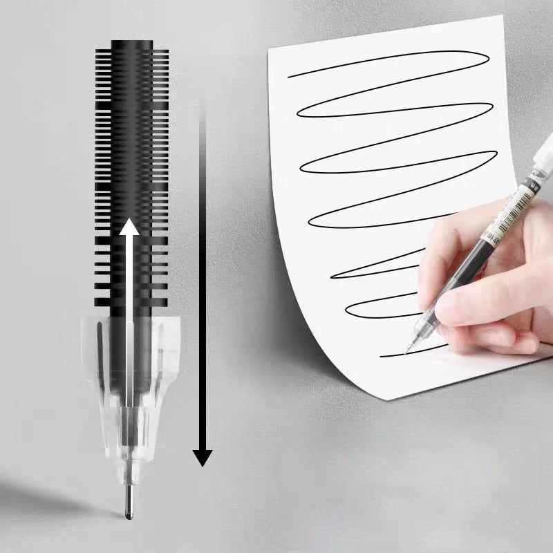 10Pcs/set High-Quality Needle Tip Gel Pens - Straight Liquid Ballpoint Pen