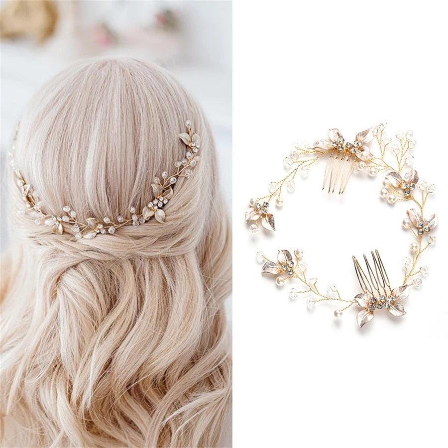 Ensemble d'accessoires pour cheveux de mariée en perles de cristal