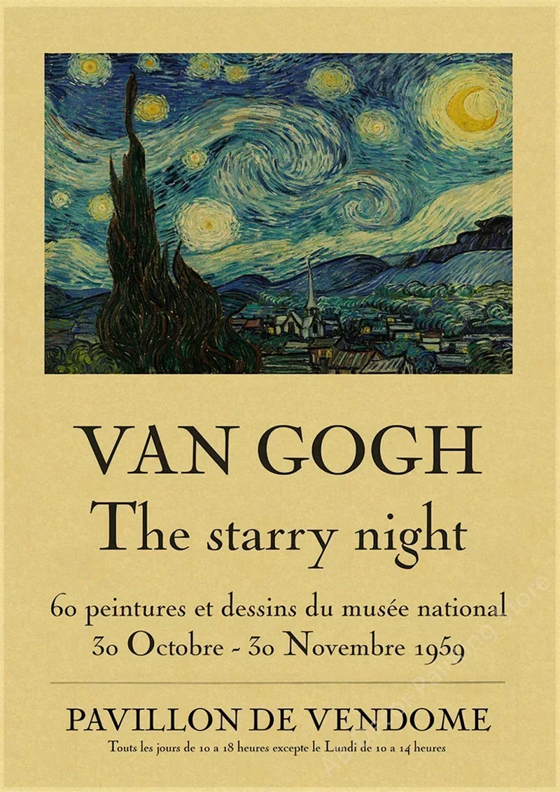 Impression sur toile sans cadre La nuit étoilée de Van Gogh