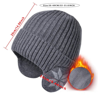 Unisex Winter Plush Knitted Beanie - Coldproof Wool Hat