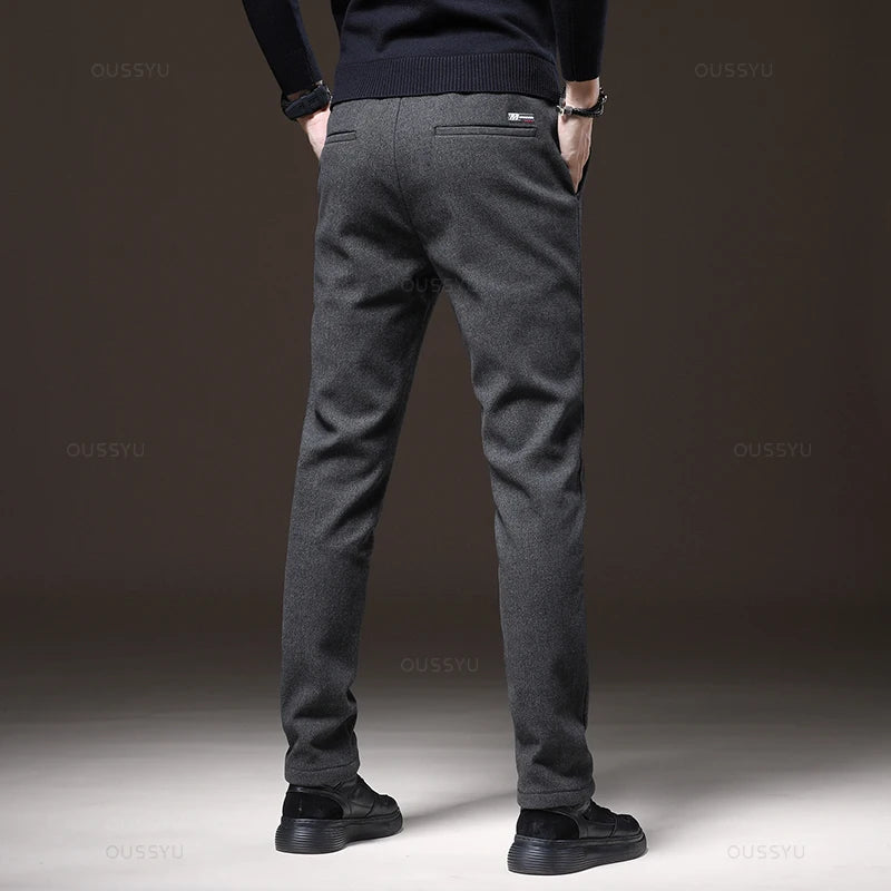 Men's Winter Fleece-Lined Casual Pants