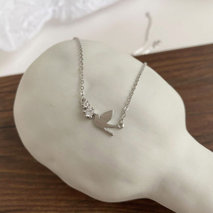 Cute Swallow Silver Clavicle Necklace