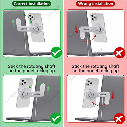 Magnetic Phone Laptop Side Mount Stand Holder