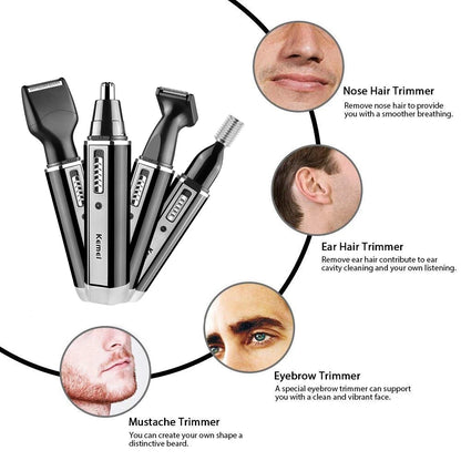 4-in-1 Rechargeable Nose/Beard/Ear and Eyebrow Trimmer