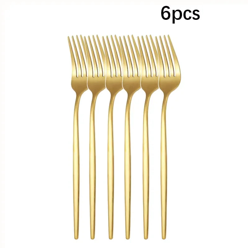 24pcs Golden Stainless Steel Spoon Set