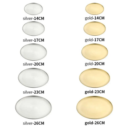 Essplatten-Set aus Edelstahl in Gold und Silber