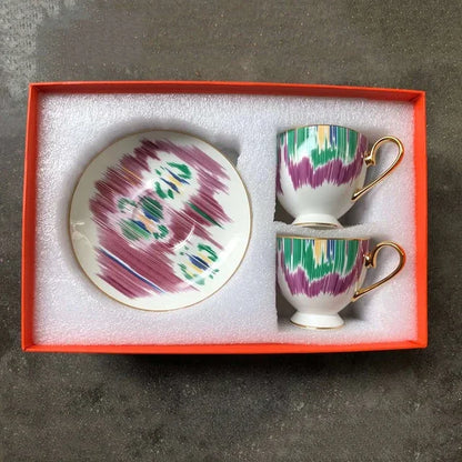 Bone Coffee Cups & Saucers Set Gift