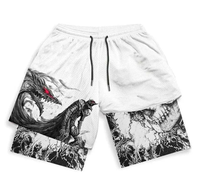 Sportshorts mit Dragon Ball- und One Piece-Anime-Print