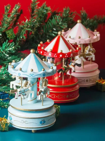 Carousel Music Box Christmas Ornaments for Kids' Decor