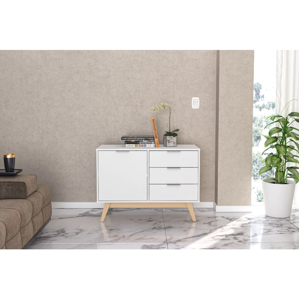 White Finish Zafra 39-Inch Sideboard