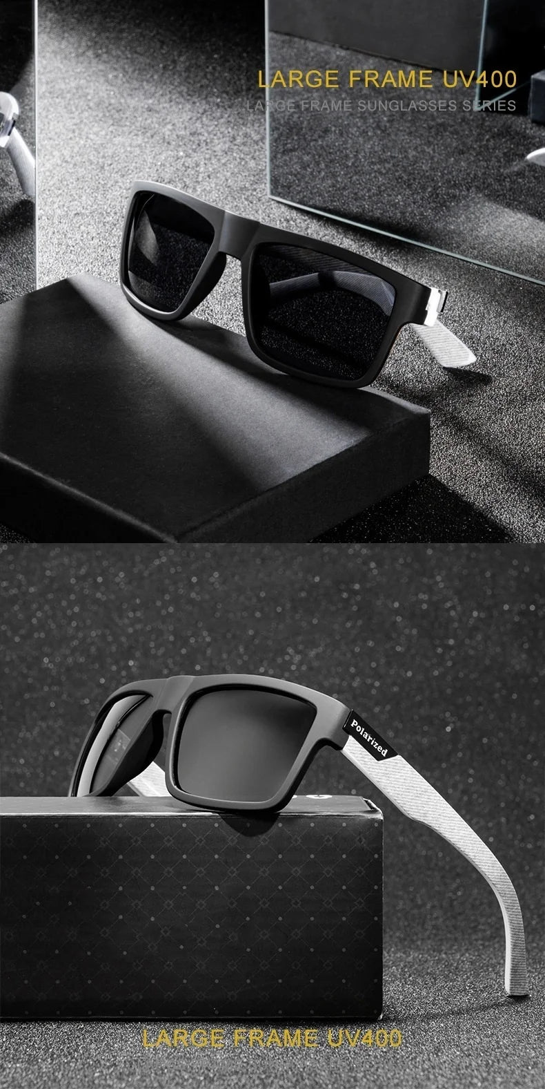 Unisex Square Polaroid Sunglasses Vintage Retro Style for Women Men