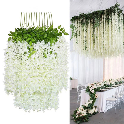 12pcs Artificial Wisteria Hanging Garland