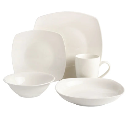 White Gold Porcelain Dinnerware Set