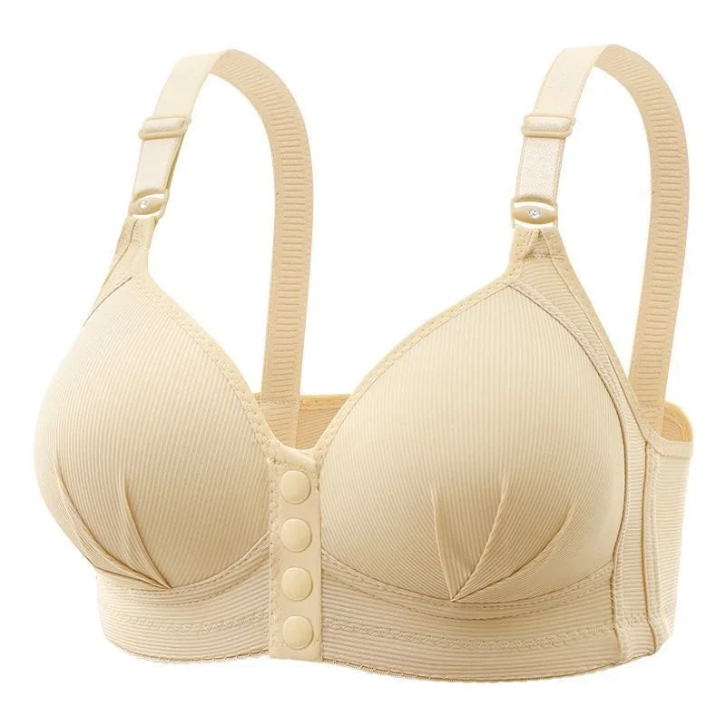 Women's Breathable Thin Cup Front Buckle Bra