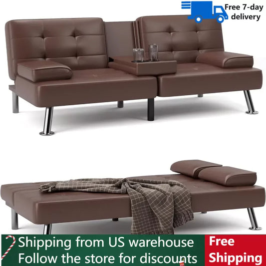 Convertible Folding Futon Sofa Bed for Living Room