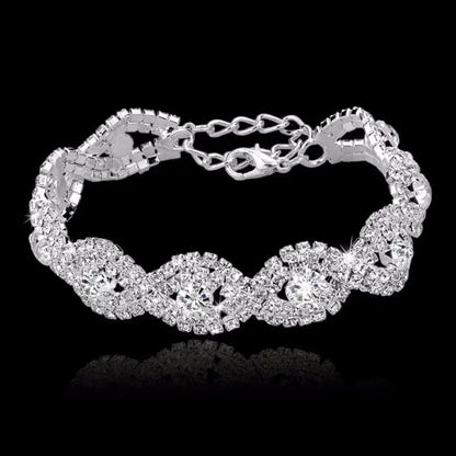 Bracelet chaîne de poignet en strass pour femme