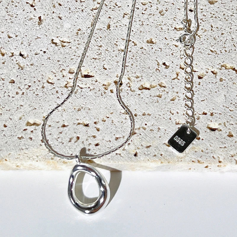 Hollow Water Drop Geometric Necklace