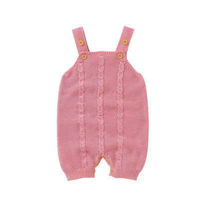 Heart-Shaped Sleeveless Knit Romper for Babies