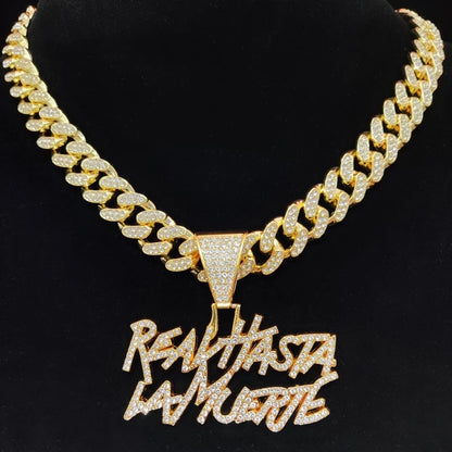 Collier avec pendentif lettre Hip Hop pour hommes et femmes