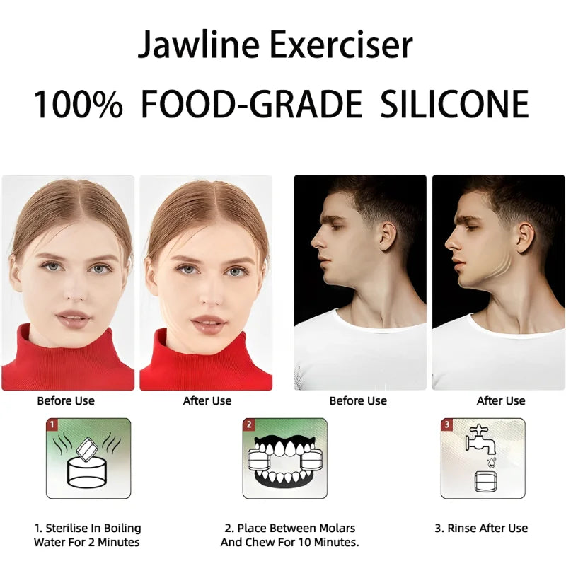 Unisex U-Shape Jaw Exerciser Neck Toning Face Muscle Training Double Chin Reducer Resistance Levels