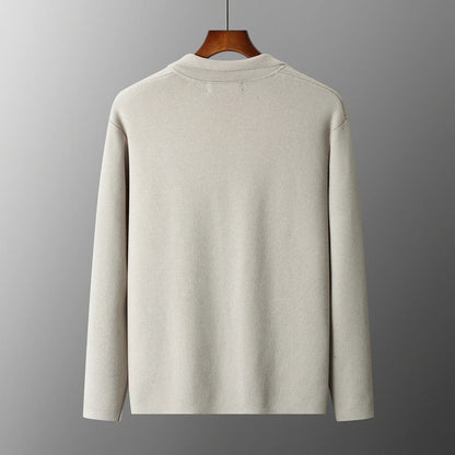 Wool Men's Suit Collar Cardigan Winter Sweater