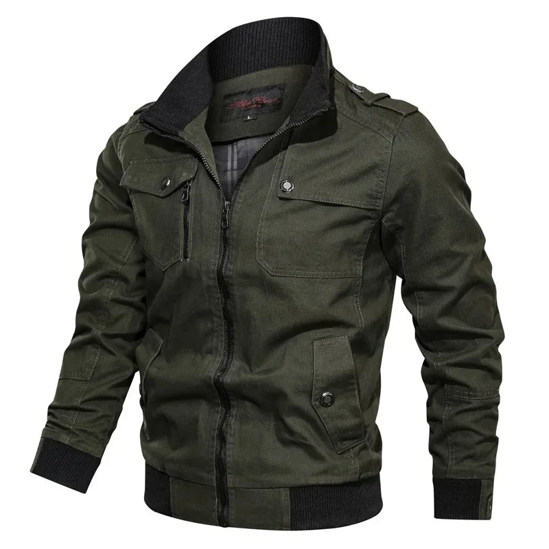 Veste tactique militaire pour homme – Coupe-vent en coton cargo à fermeture éclair